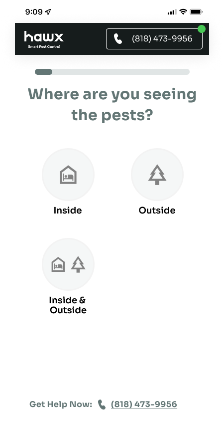 Pest location selection - inside, outside, or both